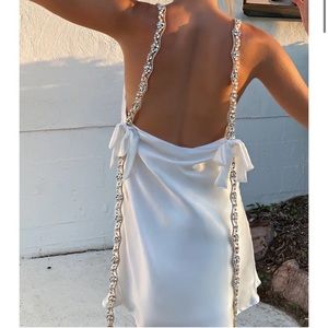 Sisters the label white SOFIA MINI DRESS - PEARL SILK